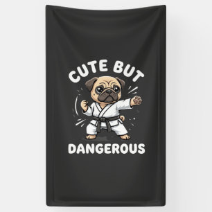 Süßer aber gefährlicher Pug-Hund Karate Banner