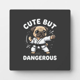 Süßer aber gefährlicher Pug-Hund Karate Fotoplatte