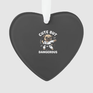 Süßer aber gefährlicher Pug-Hund Karate Ornament