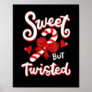 Süßer aber verdrehter lustiger Weihnachts-Candycan Poster