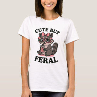 Süßer aber verwilderter Waschbär lustiges Kawaii-T T-Shirt