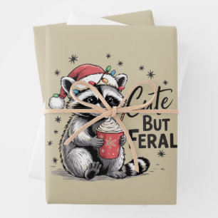 Süßer aber verwilderter Weihnachtswaschbär Süßes T Geschenkpapier Set