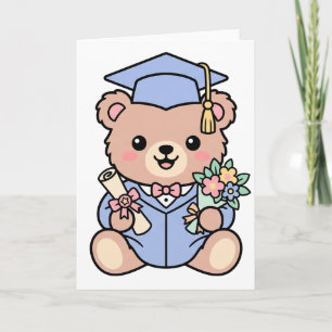 Süßer Abschlusst Teddybär Diplom Geschenk Karte