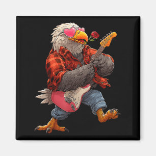 Süßer Adler spielt Gitarre Gitarrist Tier Valenti Magnet