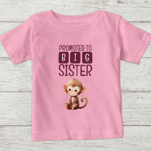 Süßer Affe große Schwester pink Baby T-shirt
