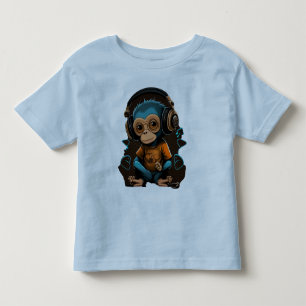Süßer Affe hört Musik, Musik versunkener Affe Kleinkind T-shirt