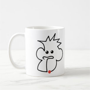 Süßer Affe in Ein-Linien-Kunst - nach links gedreh Kaffeetasse
