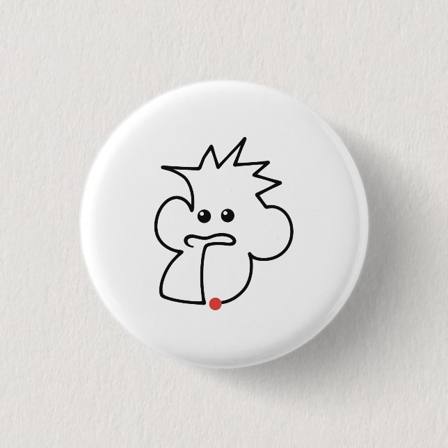 Süßer Affe, Kunst in einer Linie Button (Vorderseite)