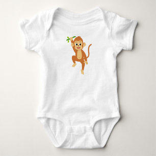 Süßer Affe mit Bambus Baby Strampler