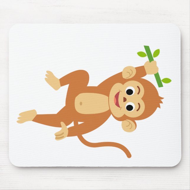 Süßer Affe mit Bambus Mousepad (Vorne)