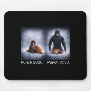 Süßer Affe Punch Meme lustiges Tierdesign Mousepad