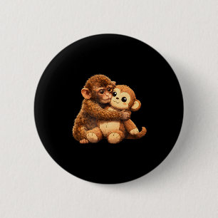 Süßer Affenliebhaber niedlicher Babyaffe Punch uma Button