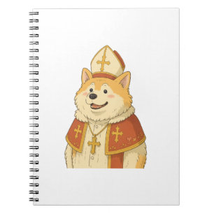 Süßer Akita Papst - Lustiges Hundedesign Notizblock