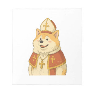 Süßer Akita Papst - Lustiges Hundedesign Notizblock