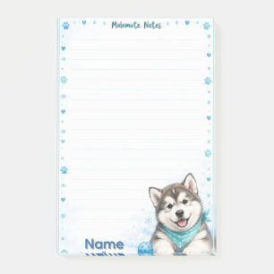 Süßer Alaskan Malamute Welpe Hundeliebhaber  Post-it Klebezettel