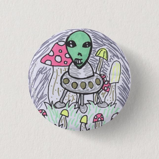Süßer Alien-Anstecker von Inspiring Alien Button (Vorderseite)