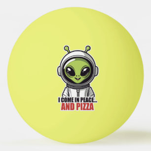 Süßer Alien-Astronaut "Ich komme in Frieden und mi Tischtennisball