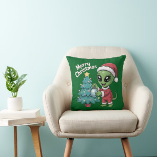 Süßer Alien Weihnachtsmann Lustiger Weihnachtsurla Kissen