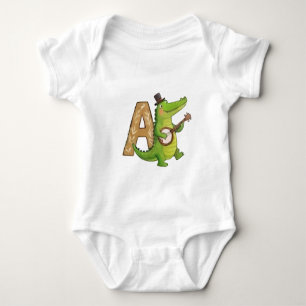 Süßer Alligator spielt Banjo Baby Strampler