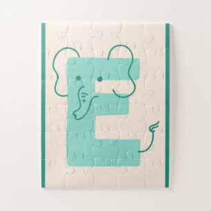 Süßer Alphabet-Buchstabe "E" Elefant
