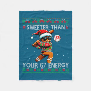 Süßer als dein 67 Energy Gingerbread Baseball C Fleecedecke