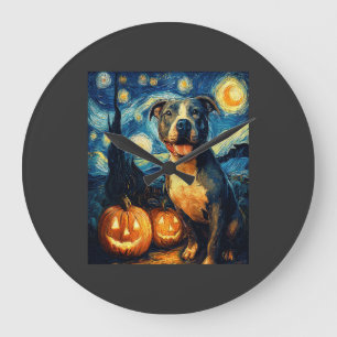 Süßer Amerikanischer Staffordshire Terrier Hund Ha Große Wanduhr