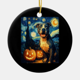 Süßer Amerikanischer Staffordshire Terrier Hund Ha Keramik Ornament