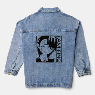 Süßer Anime-Charakter: "MIR GEHT'S GUT" Jeansjacke