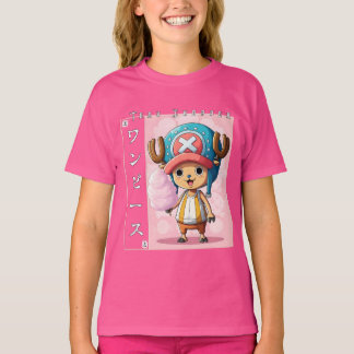 Süßer Anime-Rentier-Charakter mit roter Medizin zu T-Shirt