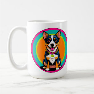 Süßer animierter Hund mit Halsband Kaffeetasse