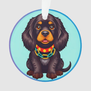 Süßer animierter Hund mit Halsband Ornament
