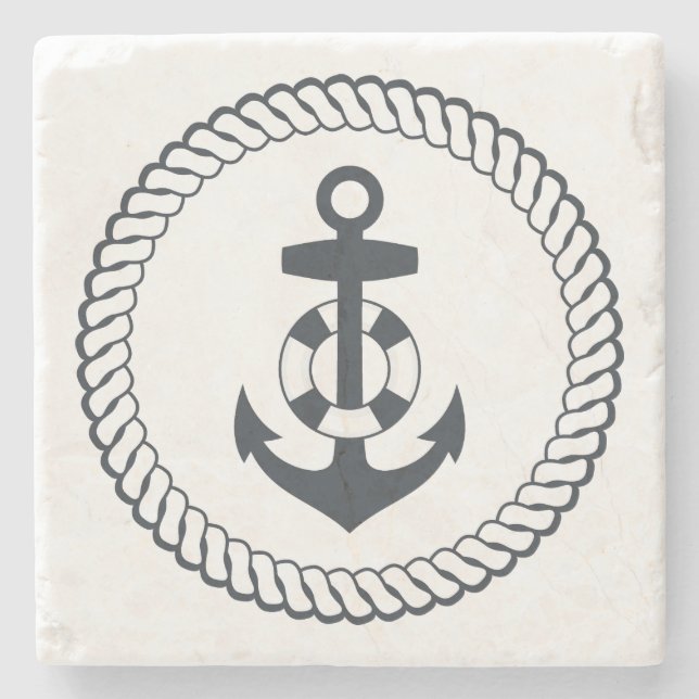 Süßer Anker Steinuntersetzer (Vorderseite)
