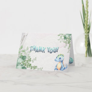 Süßer Aquarell-Baby-Dinosaurier zum 1. Geburtstag Dankeskarte