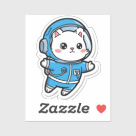 Süßer Astronaut Katzen Kawaii Aufkleber