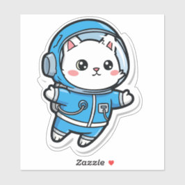 Süßer Astronaut Katzen Kawaii Aufkleber 6x6