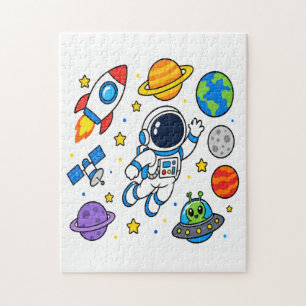 Süßer Astronaut Weltraum Kinderpuzzle