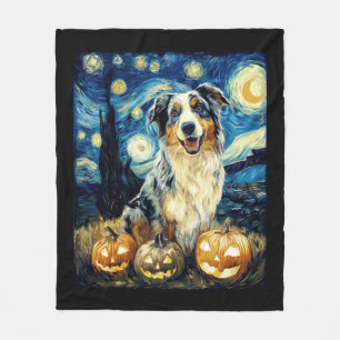 Süßer Australian Shepherd Hund Halloween Jack O La Fleecedecke