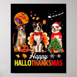 Süßer Australischer Schäferhund Frohes Hallothanks Poster