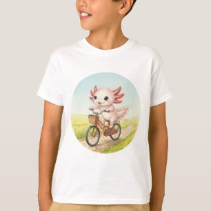 Süßer Axolotl auf einem Fahrrad T-Shirt