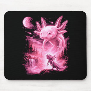 Süßer Axolotl heult zum Mond Meme mystisch Mousepad