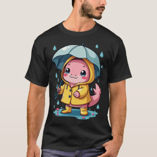 Süßer Axolotl im Regenmantel, süßes Wetter T-Shirt