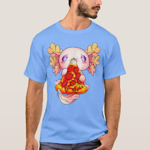 Süßer Axolotl isst Pizza Snacks Axolotl Kawaii Pa T-Shirt