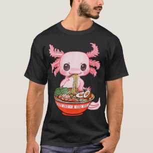 Süßer Axolotl isst Ramen-Nudeln Anime-Geschenk Mäd T-Shirt
