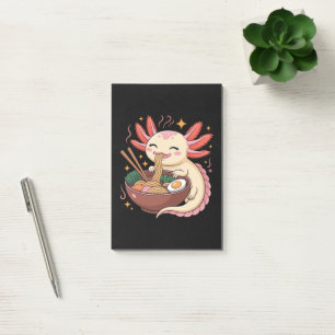 Süßer Axolotl isst Ramen-Nudeln Post-it Klebezettel