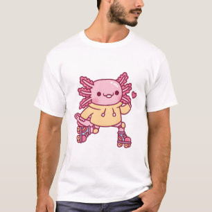 Süßer Axolotl liebt Rollschuhlaufen T-Shirt