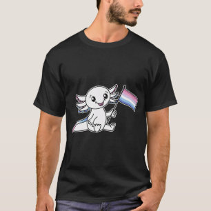 Süßer Axolotl mit Bigender-Stolzflagge LGBTQ+ T-Shirt