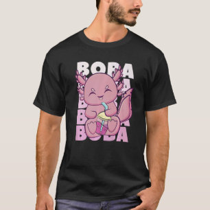 Süßer Axolotl mit Erdbeer-Milch-Bubble-Tea für B T-Shirt