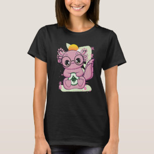 Süßer Axolotl mit Lebenskanji und japanischer Kult T-Shirt