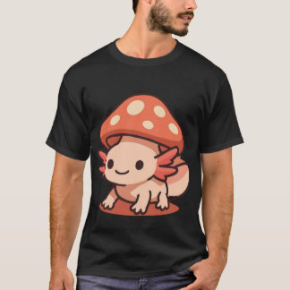 Süßer Axolotl mit Pilzhut T-Shirt
