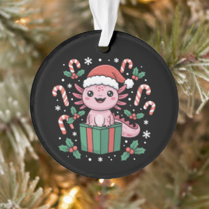 Süßer Axolotl Weihnachten Tier Amphibie Feiertag Ornament